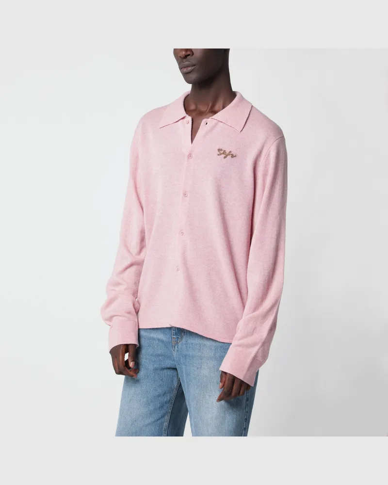 Séfr Pink shirt-style cardigan in wool blend Pink