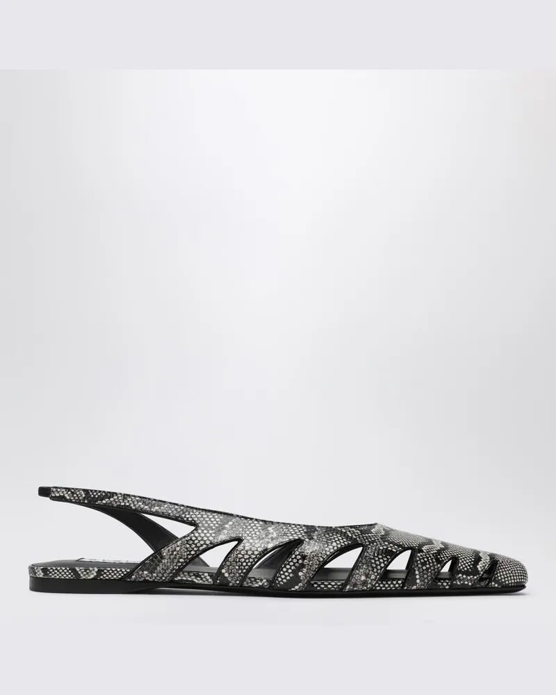 Alaïa Slingback-Ballerinas aus Python-Effekt-Leder Weiß
