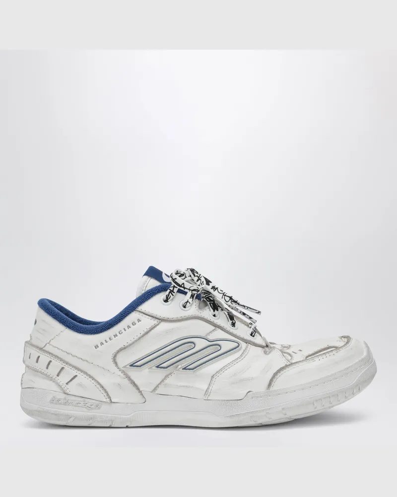 Balenciaga Weiß/blaue Hamptons Worn-Out Sneakers White
