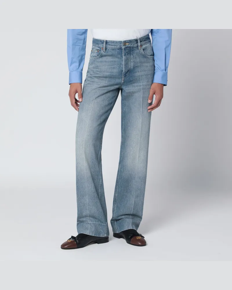 Valentino Garavani Jeans in Mittelblau mit Wascheffekt Blue