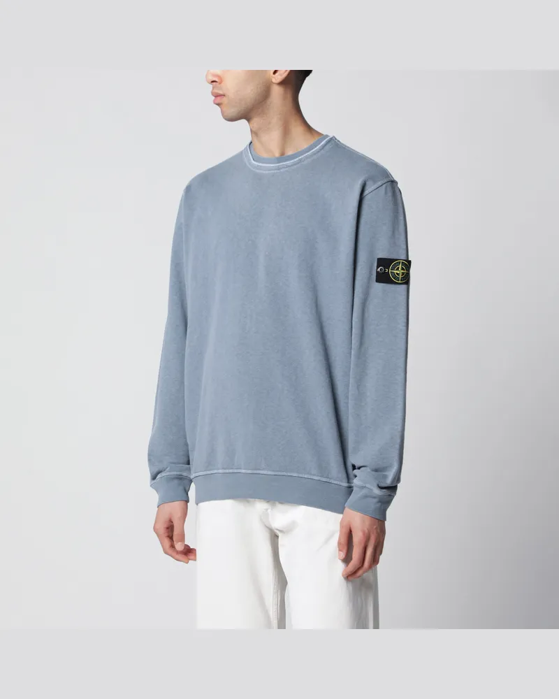 Stone Island Rundhals-Sweatshirt aus Slub-Baumwolle in Blau Blue