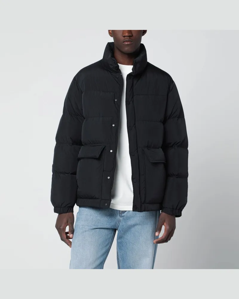 Kitsuné Schwarze Daunenjacke aus Nylon Schwarz