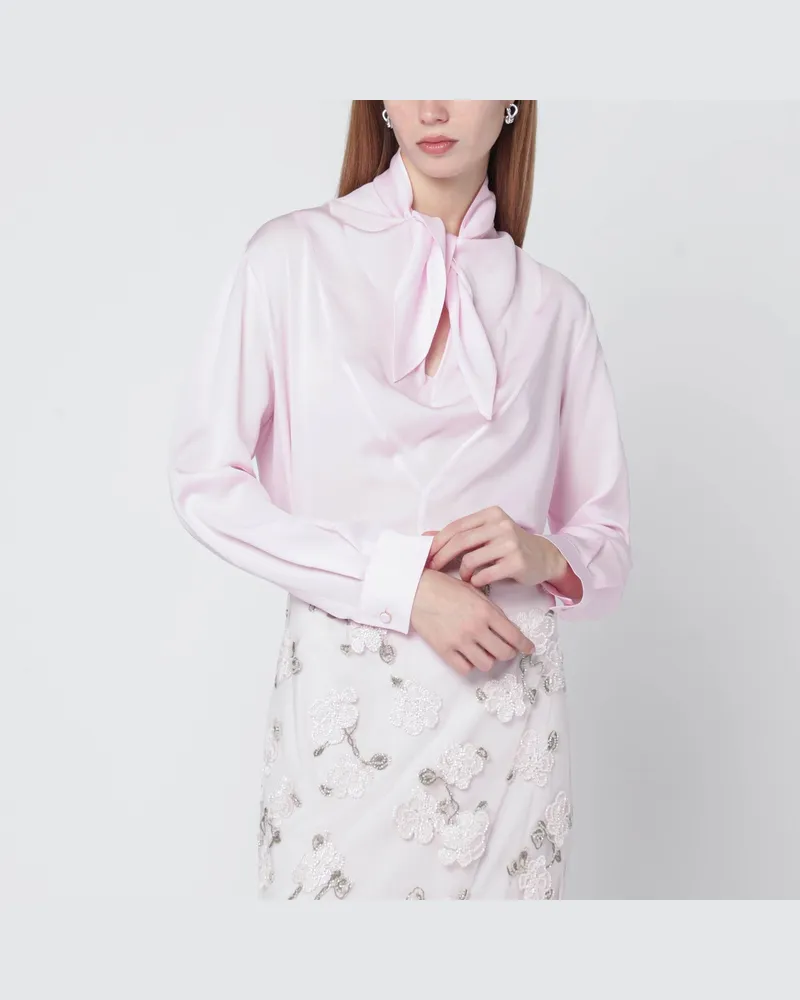 Max Mara Rosa Bluse aus Seidencharmeuse Pink