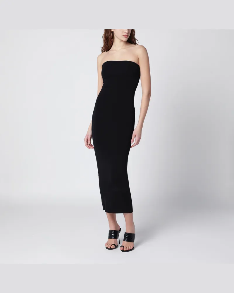 Entire Studios Schwarzes trägerloses Midi-Kleid 