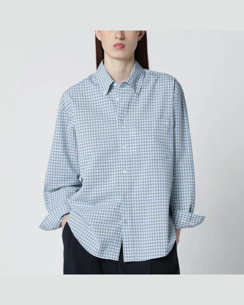 Dunst Oversize-Hemd hellblau mit Karomuster Blue
