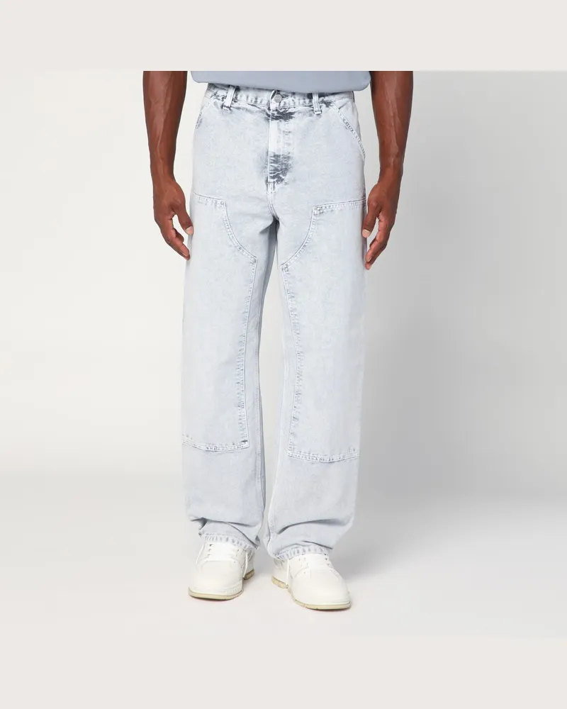 Carhartt WIP Double Knee Pant Black Chalk Wash Schwarz