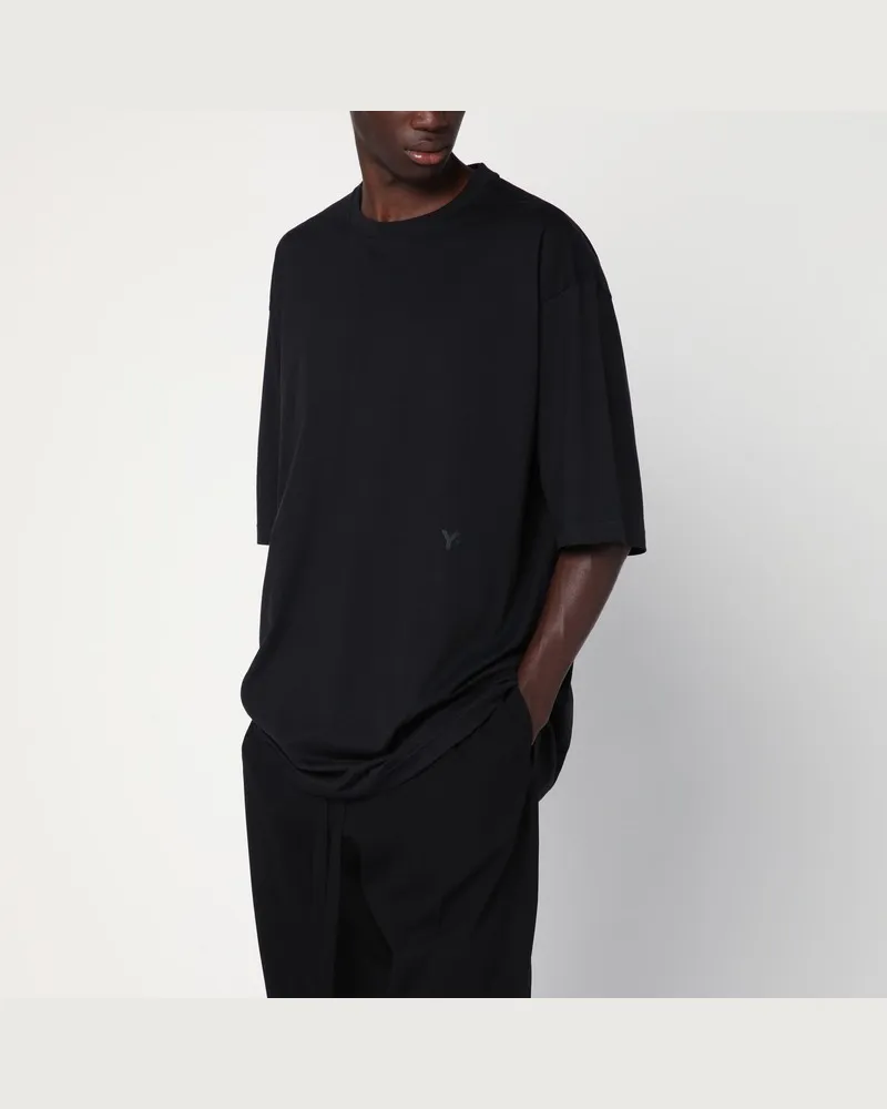adidas Schwarzes Y-3 Boxy-T-Shirt aus Baumwolle Schwarz