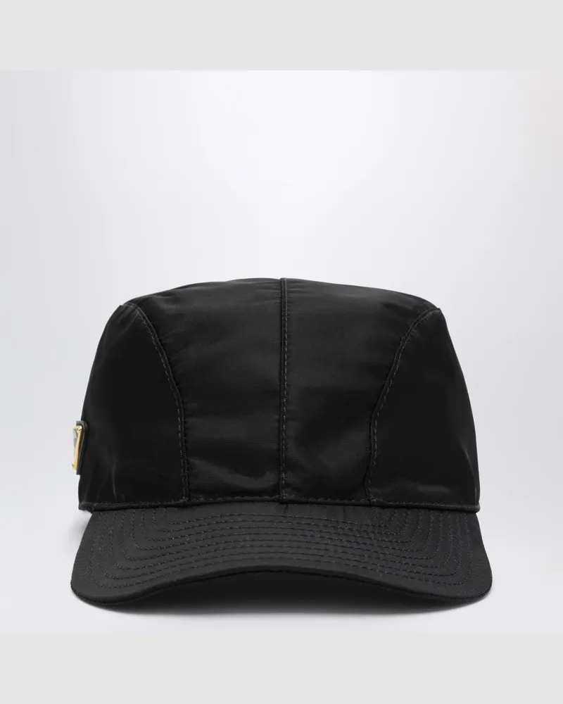 Prada Kappe mit Schirm aus schwarzem Re-Nylon Black