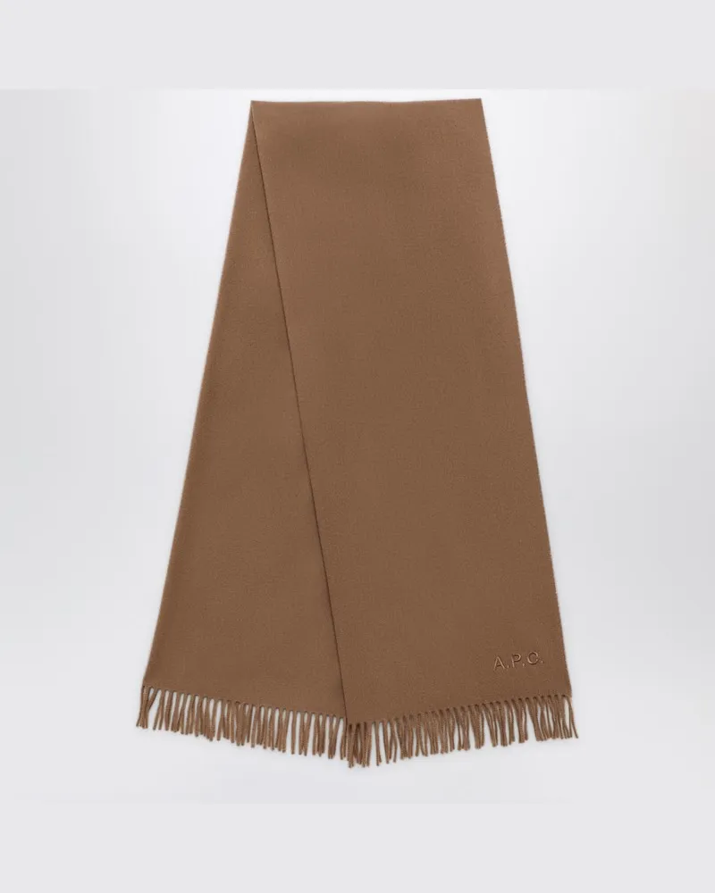 A.P.C. Beigefarbener Schurwollschal Ambroise Brodée Beige