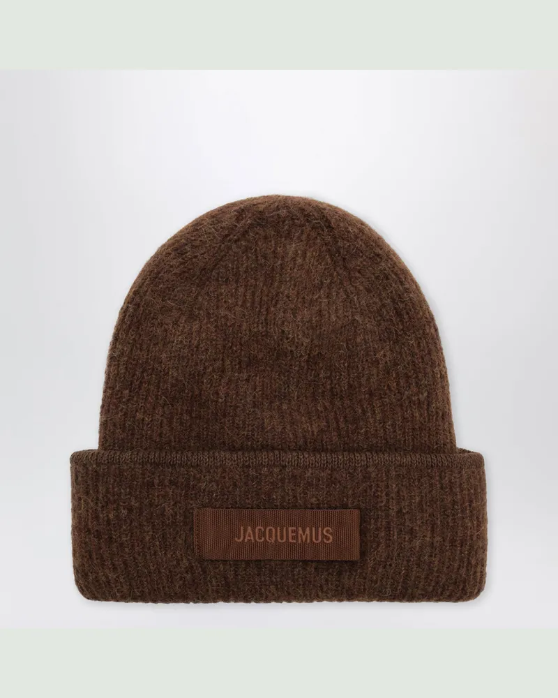 Jacquemus Brown Gros Grain beanie in alpaca blend Brown