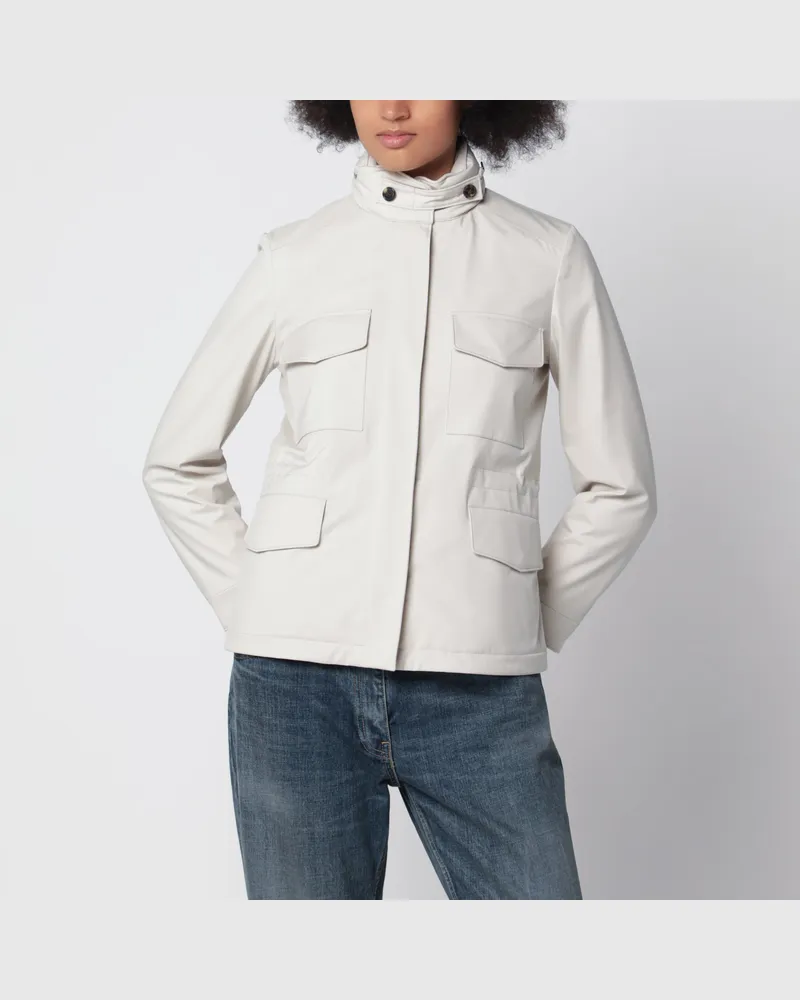 Loro Piana Perlgraue Traveller Mini Fieldjacke aus Nylon Grey