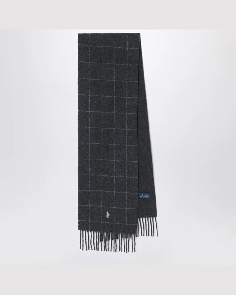 Ralph Lauren Marineblauer Karoschal mit Logo-Stickerei Grün