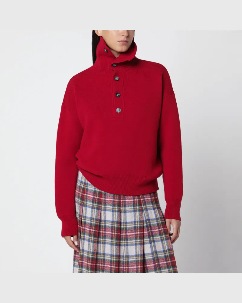 AMI Paris Roter Pullover aus Wolle Red