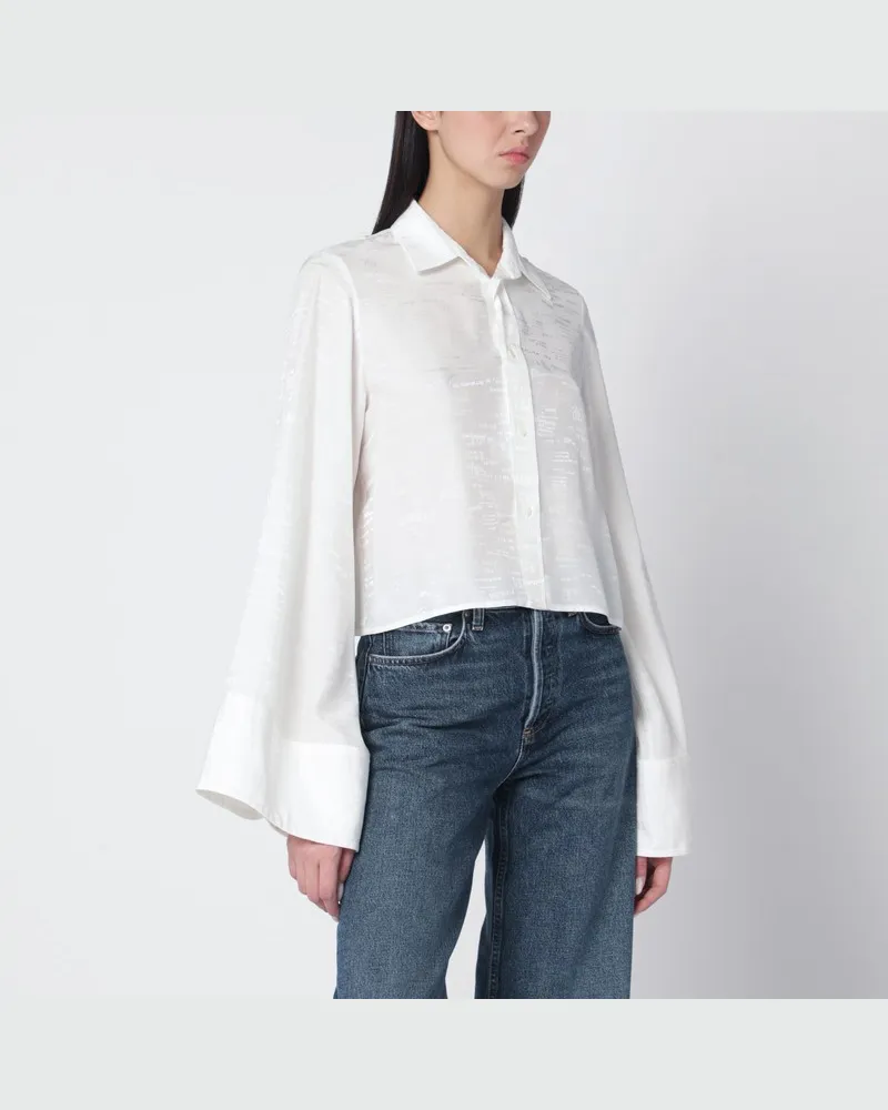 Maison Margiela Weißes Hemd mit Allover-Logo-Grafik Weiß