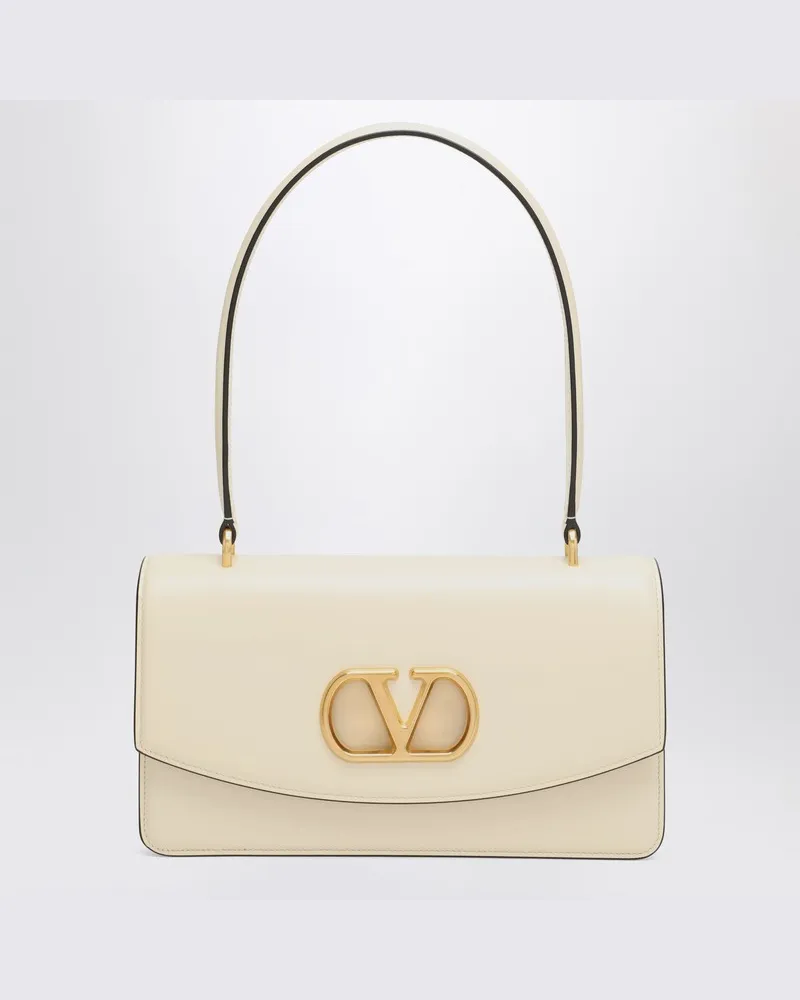 Valentino Garavani Vain Tasche aus glänzendem Kalbsleder in Butterweiß Weiß