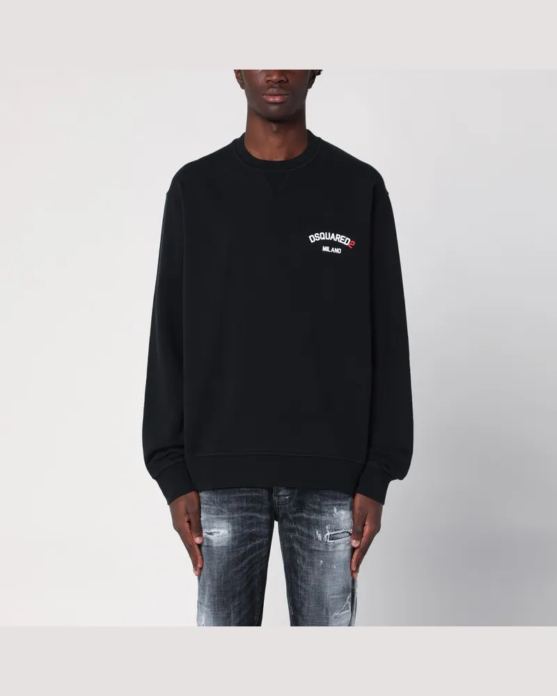 Dsquared2 Schwarzes Sweatshirt aus Baumwolle mit Logo Schwarz