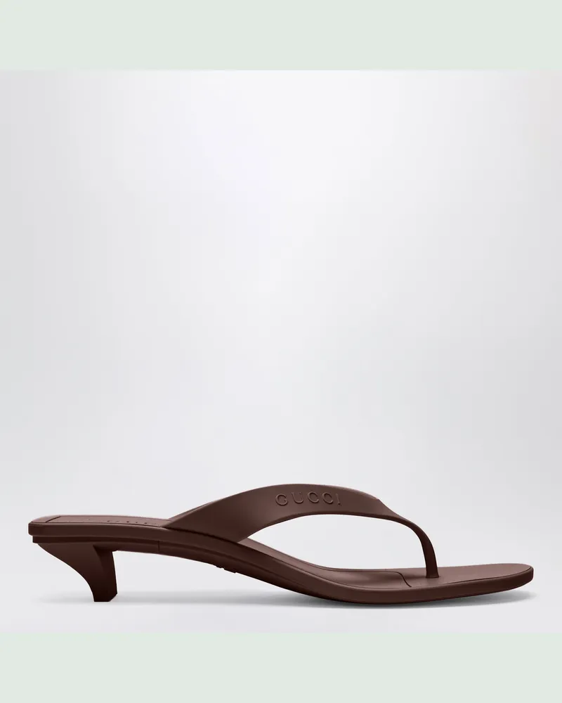 Gucci Vittoria Zehentrenner aus braunem Gummi Pink