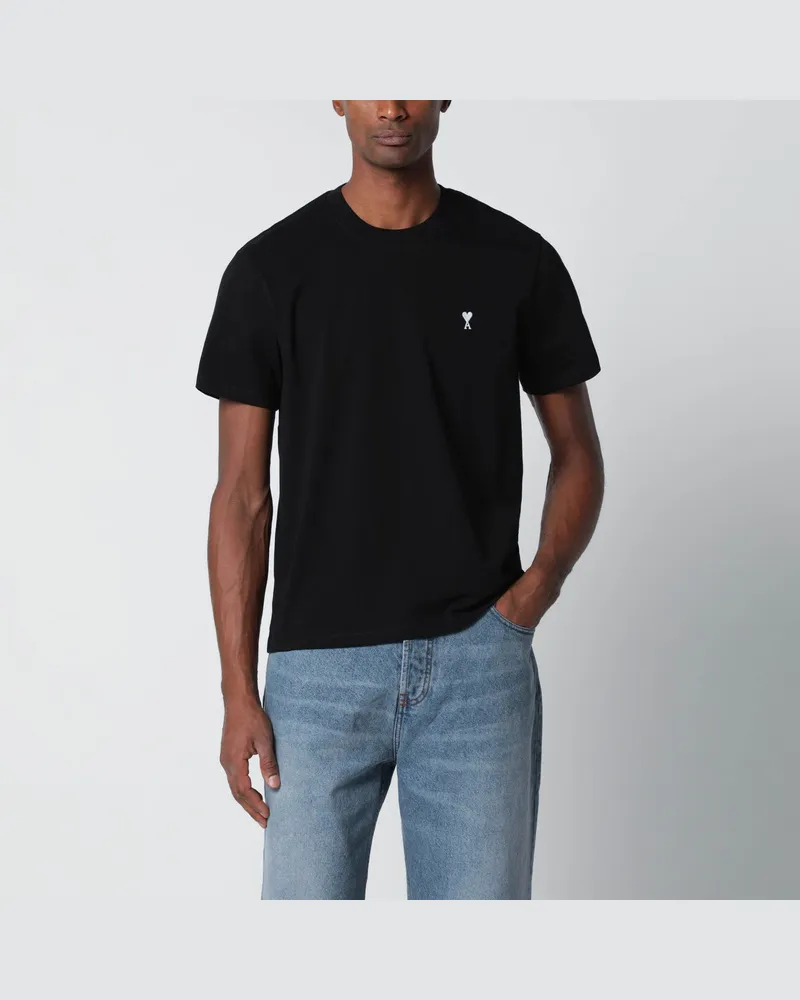 AMI Paris Ami De Coeur T-Shirt in Schwarz Black