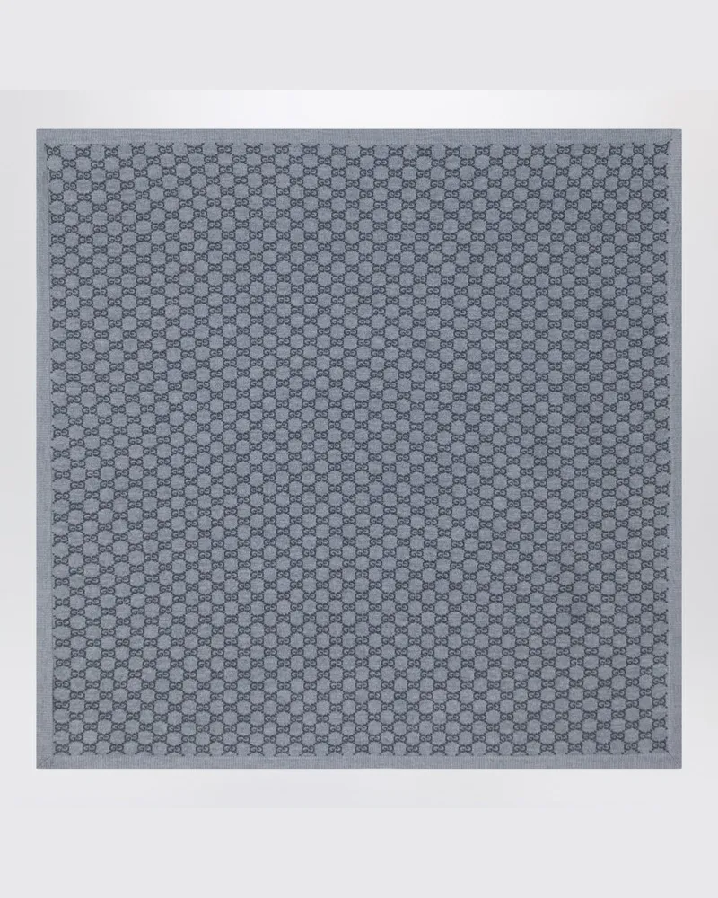 Gucci Decke aus grauer Wolle mit GG-Jacquard Grau