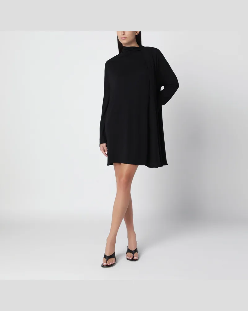 Totême Asymmetrisches schwarzes Jerseykleid im Schalstil Black