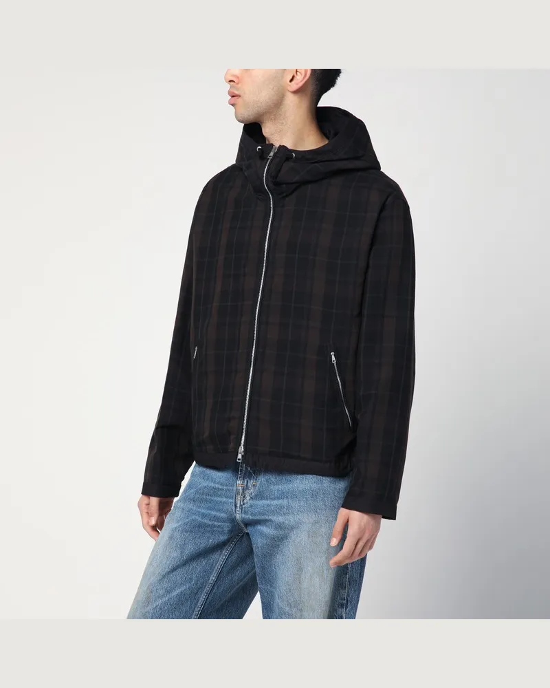 Our Legacy Riviera schwarz/braune Jacke mit Check-Muster Schwarz