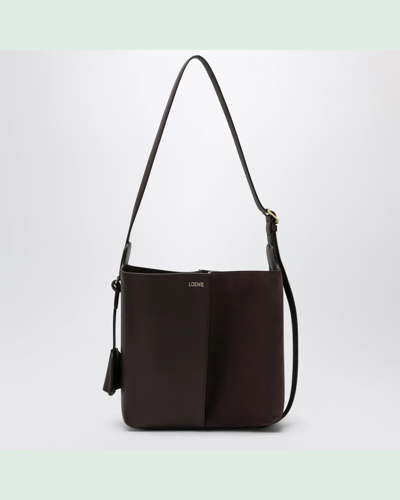 Loewe Bilbao Beuteltasche aus Kalbsleder in Dunkelbraun Brown