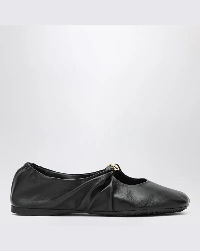 Loewe Schwarze Nappa-Perlen-Ballerinas Schwarz