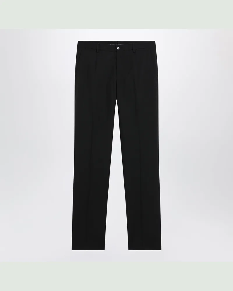 Dolce & Gabbana Schwarze Anzughose aus Stretchwolle Black