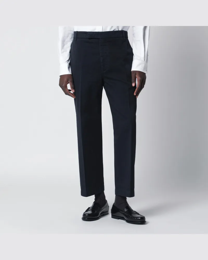 Thom Browne Navyblaue Baumwollhose Blue