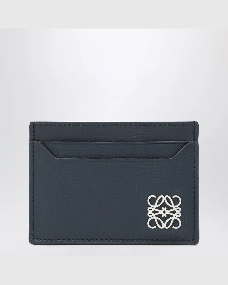 Loewe Anagram Kartenetui aus marineblauem Leder Blue