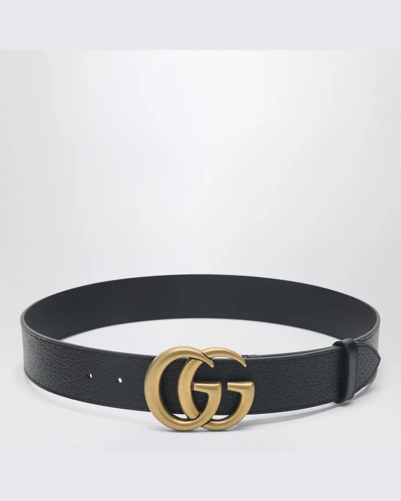 Gucci Schwarzer Gürtel mit Double G-Schnalle Schwarz