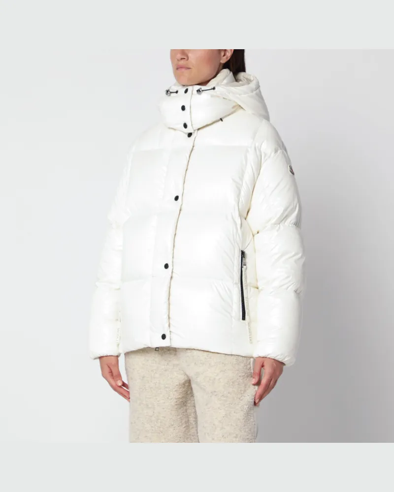 Moncler Weiße Parana Daunenjacke aus Nylon Laqué White