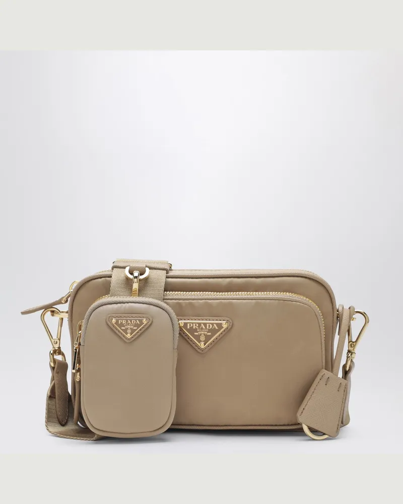 Prada Re-Nylon Umhängetasche in Camel Beige