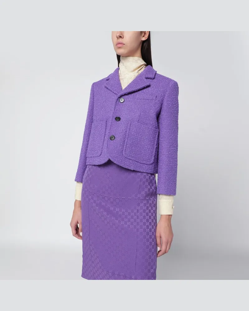 Gucci Violette Jacke aus Wolle und Baumwollbouclé Violett