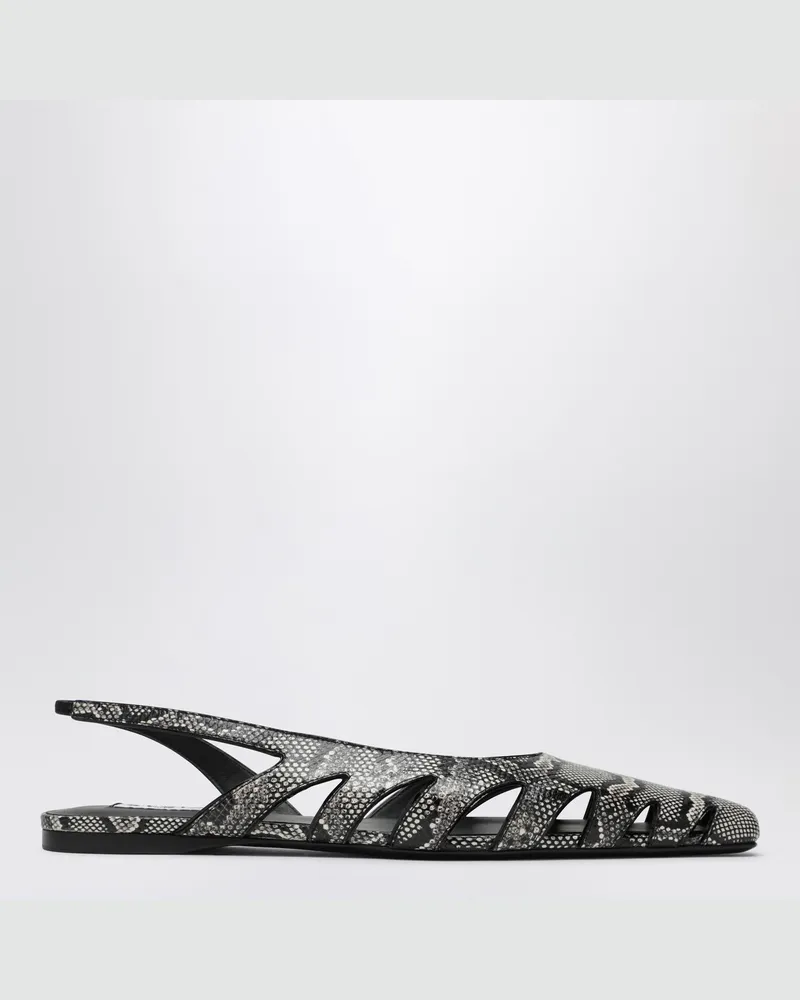 Alaïa Slingback-Ballerinas aus Python-Effekt-Leder White