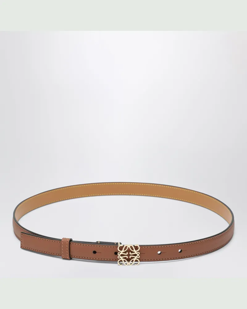 Loewe Anagram-Gürtel aus genarbtem Kalbsleder Brown