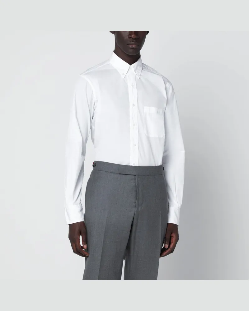 Thom Browne Weißes Button-Down-Hemd aus Baumwolle White