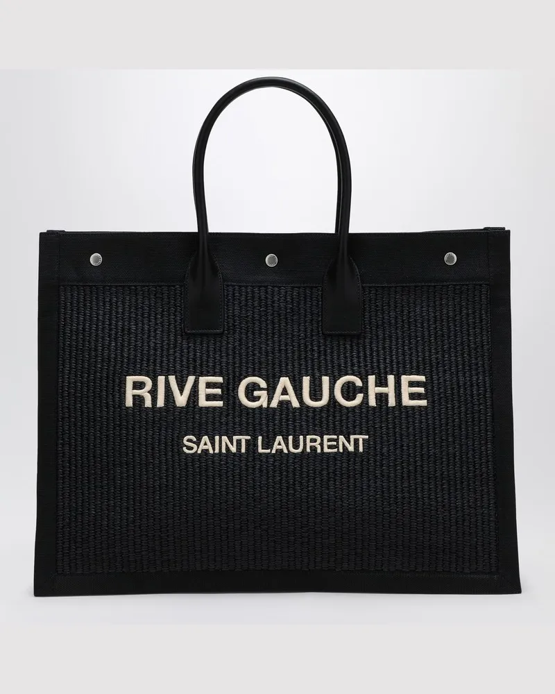 Saint Laurent Schwarze Tote-Bag Rive Gauche aus Canvas Schwarz