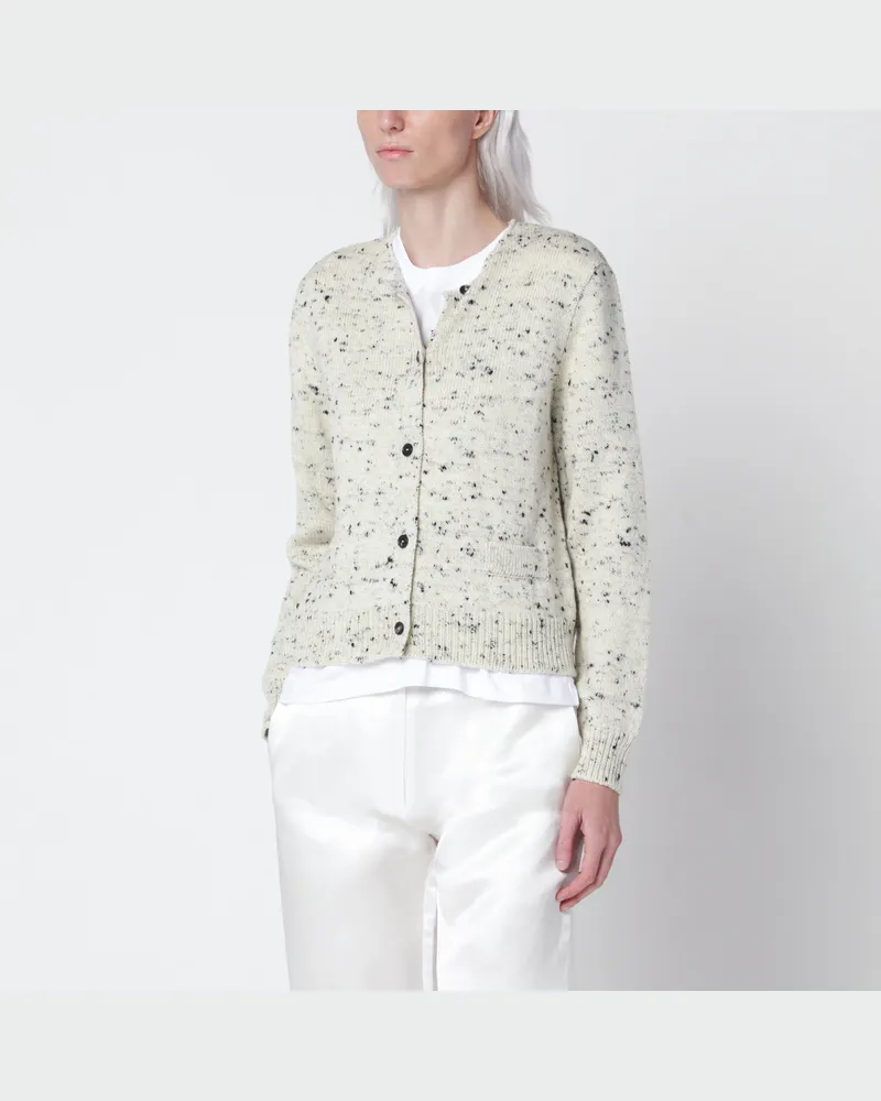 CORDERA Cardigan aus melierter Merinowolle White