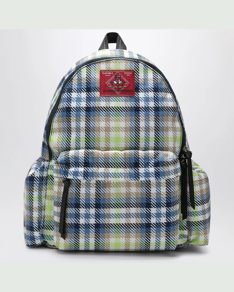 Vivienne Westwood Mittelgroßer Rucksack mit George-Karomuster und Logo Multicolor