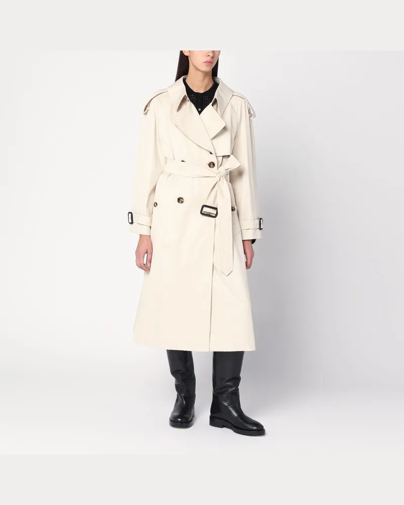 Burberry Hellbeiger Fitzrovia Trenchcoat aus Baumwolle Beige