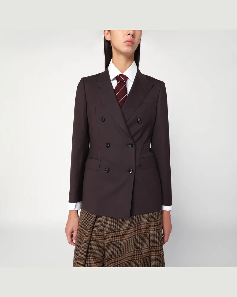 Tagliatore Braune doppelreihige Jacke aus Wollmischung Braun
