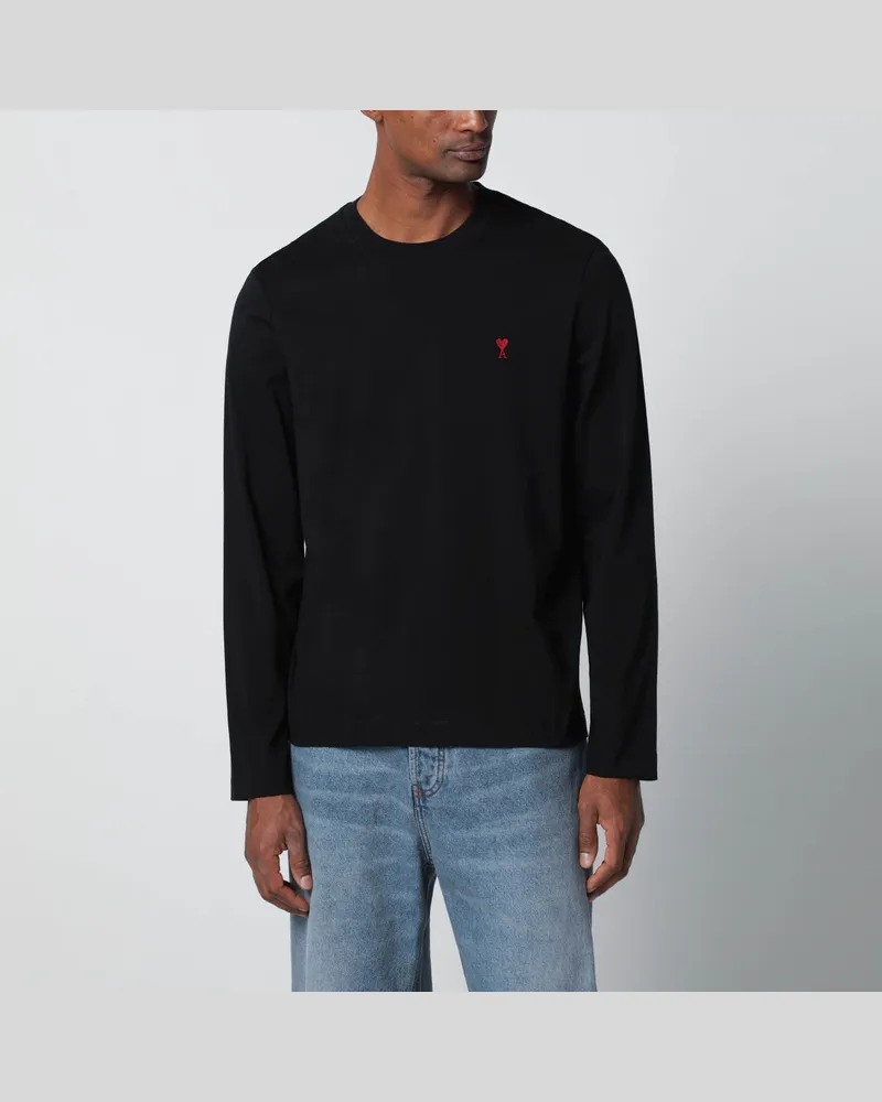 AMI Paris Ami De Coeur schwarzes T-Shirt 