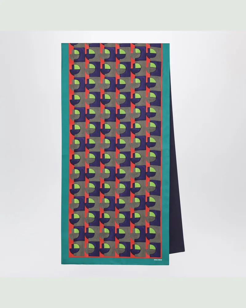 Miu Miu Bedrucktes Seidentwill-Tuch absinth/begonie Multicolor
