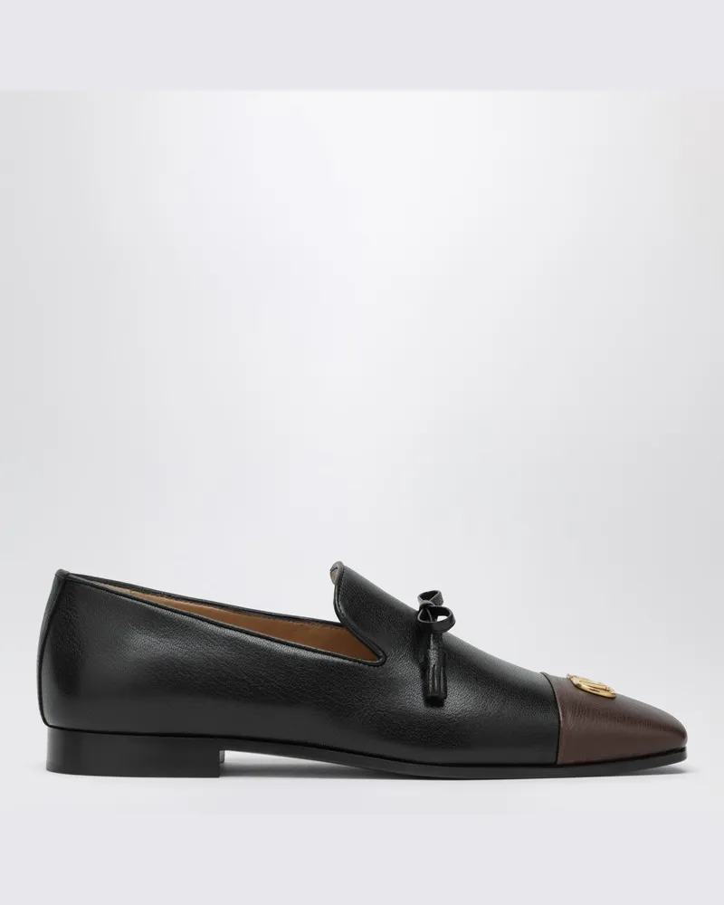 Valentino Garavani Babouchoes VLogo Slipper aus Leder Schwarz