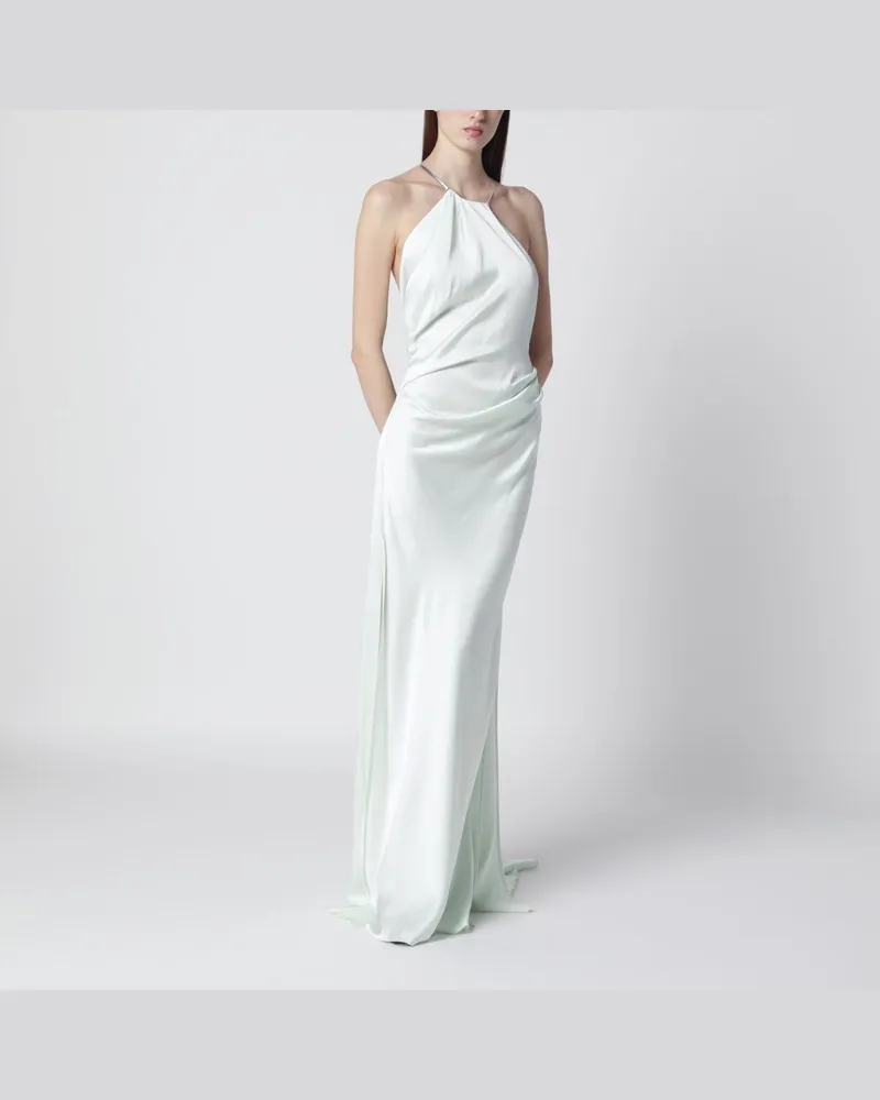 Victoria Beckham Langes Kleid in Aloe-Farbe mit Kettendetail Grün