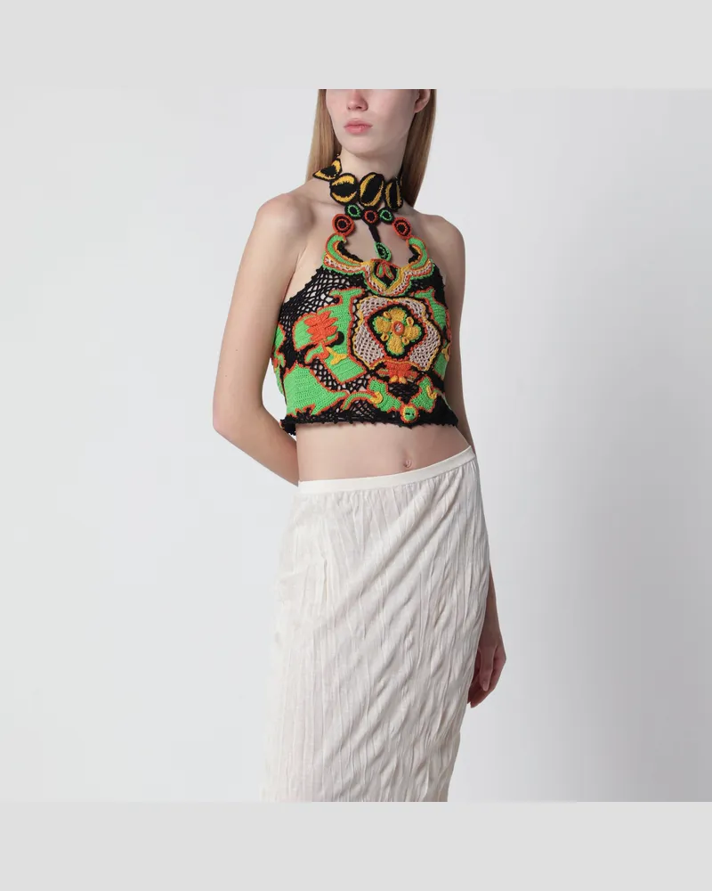 Etro Kurzes Top mit floralem Häkelmuster-Effekt Yellow