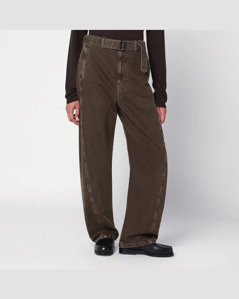 Christophe Lemaire Grüne Jeanshose mit Gürtel Grün
