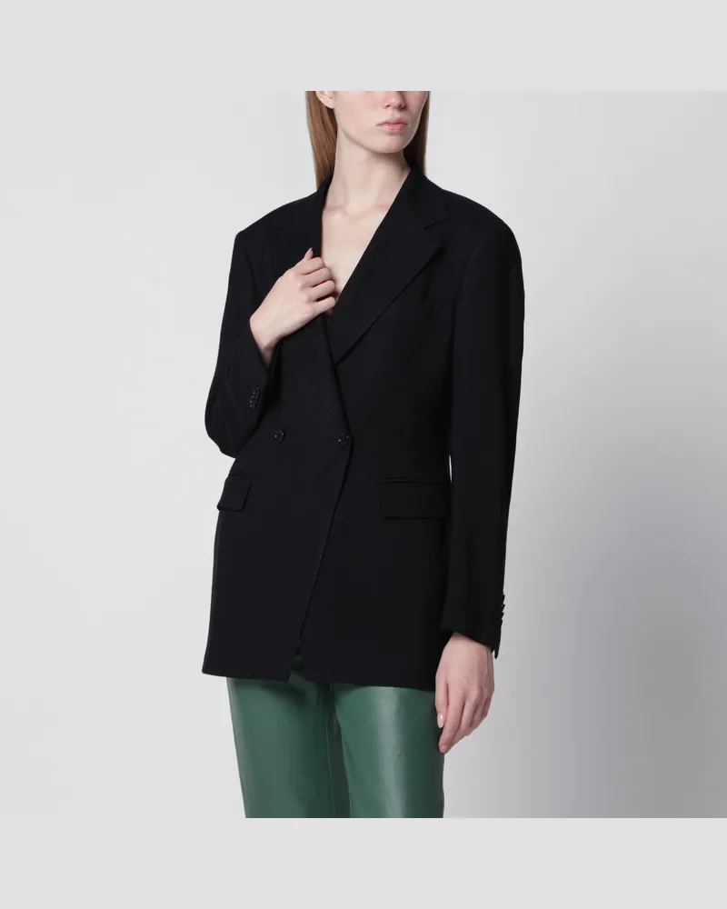 Tagliatore Zweireihiger Blazer aus schwarzem Cady Black