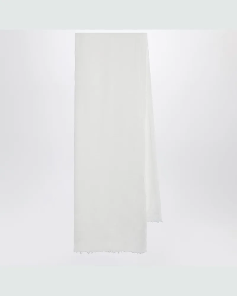 Destin Weißer Schal aus Seiden-Kaschmir-Mix 